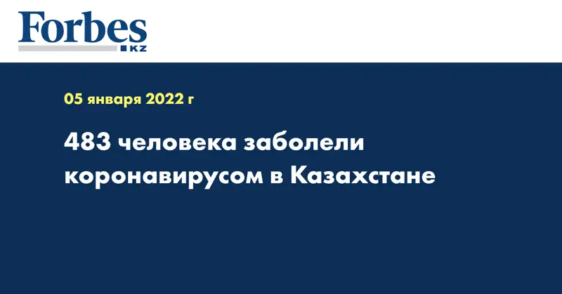483 человека заболели коронавирусом в Казахстане