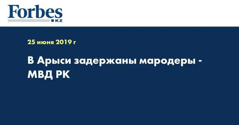 В Арыси задержаны мародеры - МВД РК