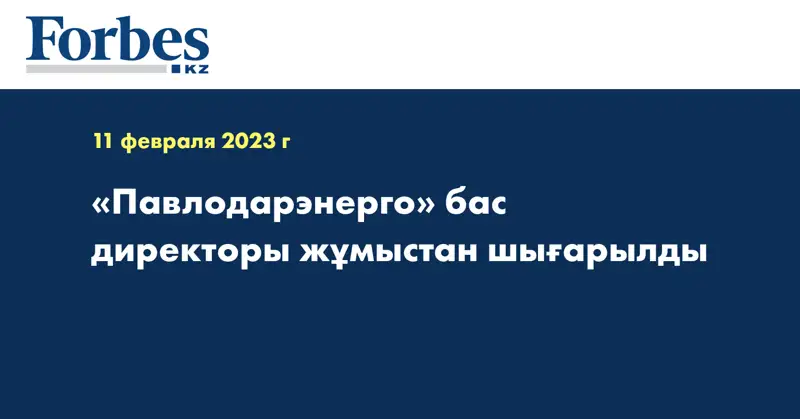 «Павлодарэнерго» бас директоры жұмыстан шығарылды