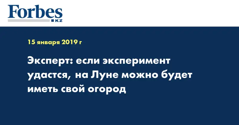 Эксперт: если эксперимент удастся, на Луне можно будет иметь свой огород