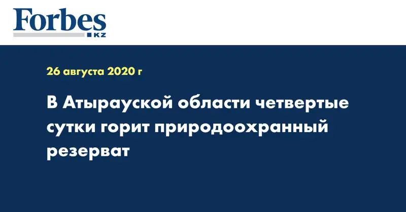 В Атырауской области четвертые сутки горит природоохранный резерват 