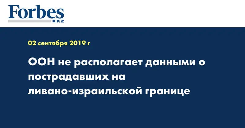 ООН не располагает данными о пострадавших на ливано-израильской границе