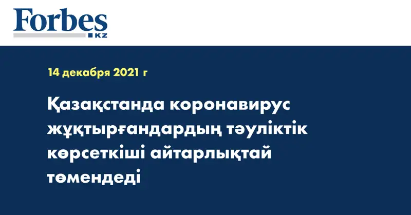Қазақстанда коронавирус жұқтырғандардың тәуліктік көрсеткіші айтарлықтай төмендеді