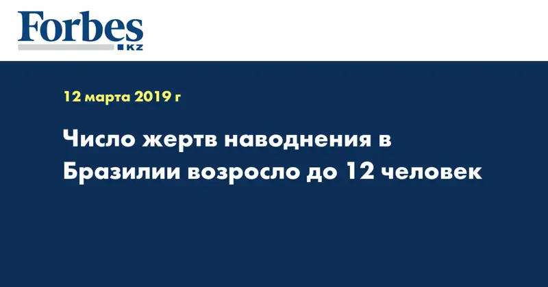 Число жертв наводнения в Бразилии возросло до 12 человек