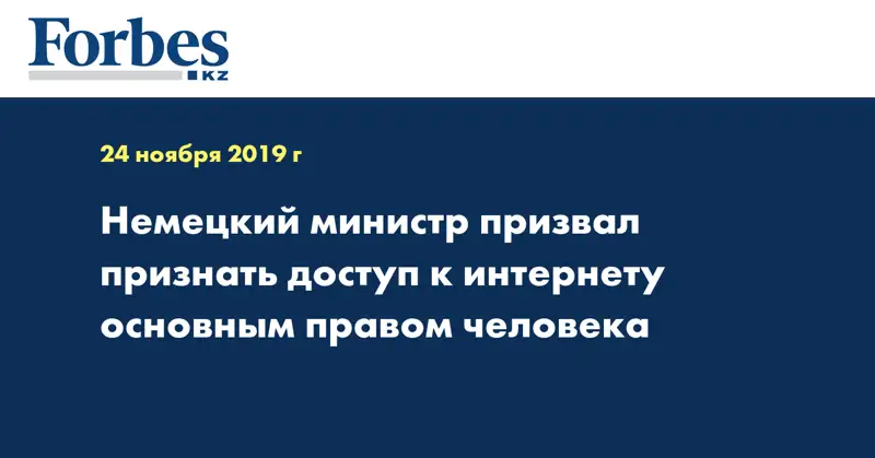 Немецкий министр призвал признать доступ к интернету основным правом человека