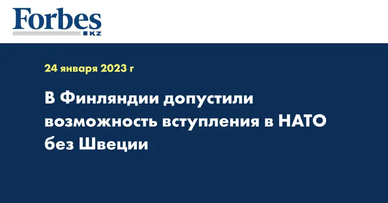 В Финляндии допустили возможность вступления в НАТО без Швеции