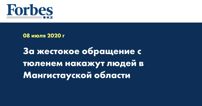 За жестокое обращение с тюленем накажут людей в Мангистауской области