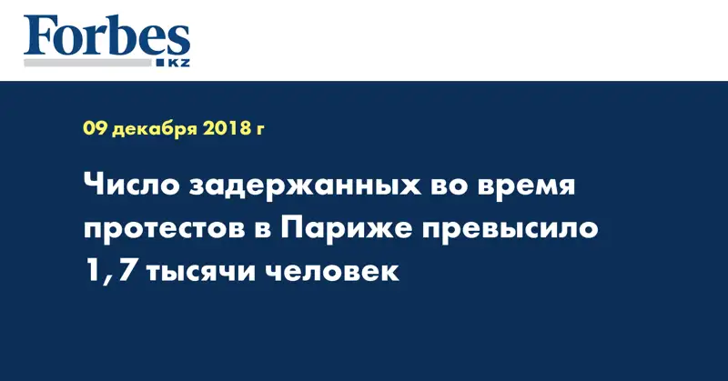 Число задержанных во время протестов в Париже превысило 1,7 тысячи человек