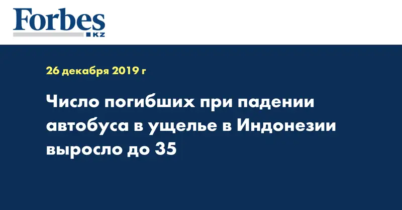  Число погибших при падении автобуса в ущелье в Индонезии выросло до 35