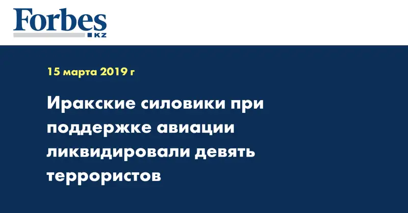 Иракские силовики при поддержке авиации ликвидировали девять террористов