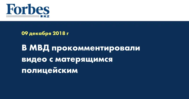 В МВД прокомментировали видео с матерящимся полицейским