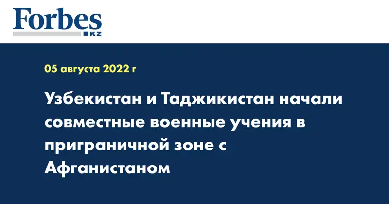 Узбекистан и Таджикистан начали совместные военные учения в приграничной зоне с Афганистаном