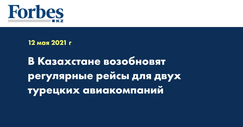 В Казахстане возобновят регулярные рейсы для двух турецких авиакомпаний