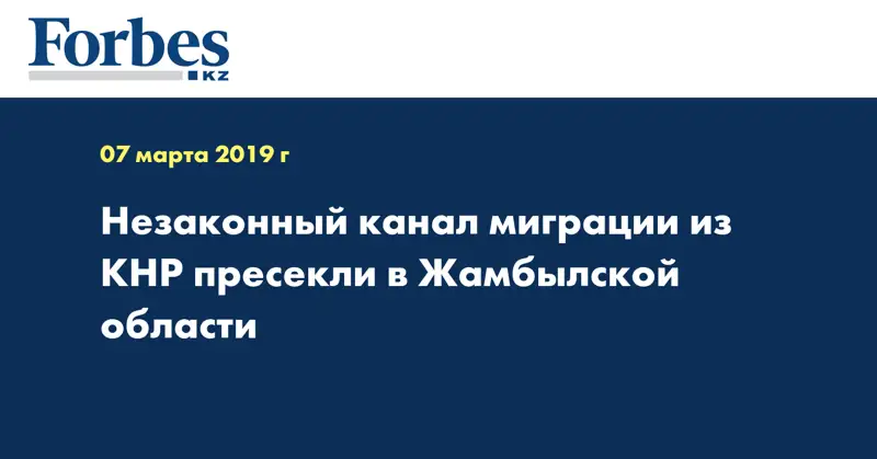 Незаконный канал миграции из КНР пресекли в Жамбылской области