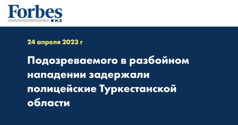 Подозреваемого в разбойном нападении задержали полицейские Туркестанской области