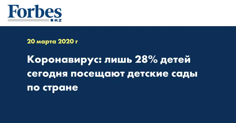 Коронавирус: лишь 28% детей сегодня посещают детские сады по стране