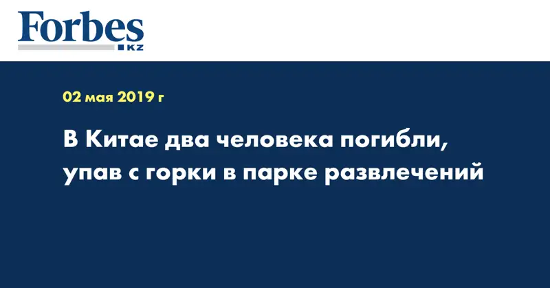 В Китае два человека погибли, упав с горки в парке развлечений