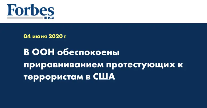 В ООН обеспокоены приравниванием протестующих к террористам в США
