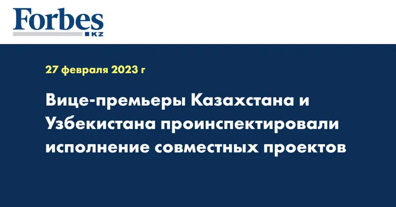 Вице-премьеры Казахстана и Узбекистана проинспектировали исполнение совместных проектов