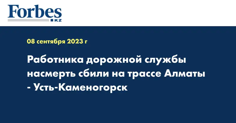Работника дорожной службы насмерть сбили на трассе Алматы - Усть-Каменогорск