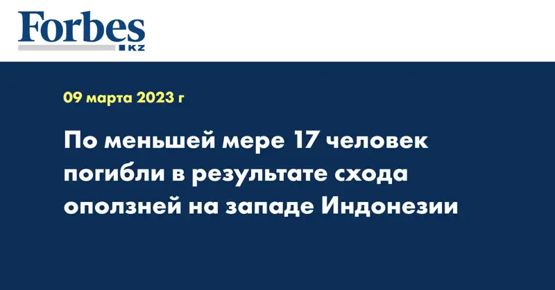 По меньшей мере 17 человек погибли в результате схода оползней на западе Индонезии