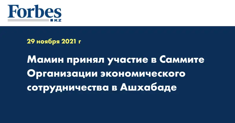 Мамин принял участие в Саммите Организации экономического сотрудничества в Ашхабаде