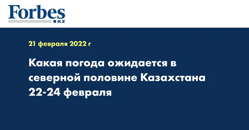 Какая погода ожидается в северной половине Казахстана 22-24 февраля