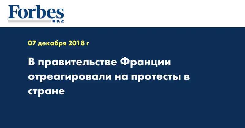 В правительстве Франции отреагировали на протесты в стране