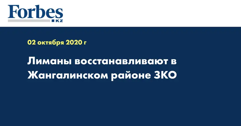 Лиманы восстанавливают в Жангалинском районе ЗКО