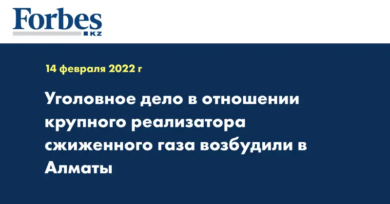 Уголовное дело в отношении крупного реализатора сжиженного газа возбудили в Алматы