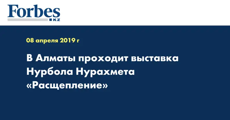 В Алматы проходит выставка Нурбола Нурахмета «Расщепление»