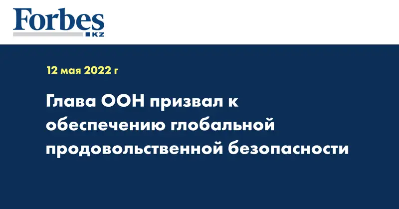 Глава ООН призвал к обеспечению глобальной продовольственной безопасности