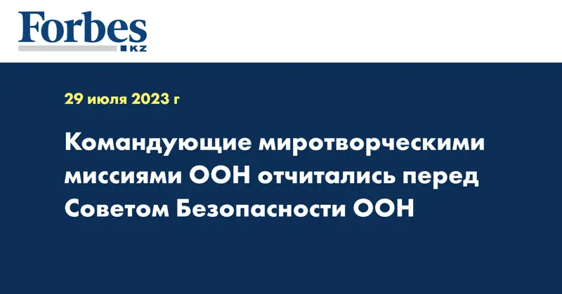 Командующие миротворческими миссиями ООН отчитались перед Советом Безопасности ООН