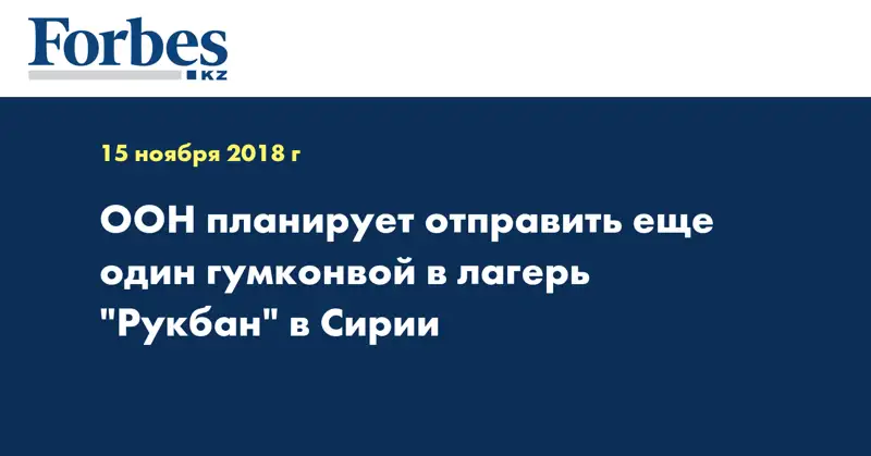ООН планирует отправить еще один гумконвой в лагерь 