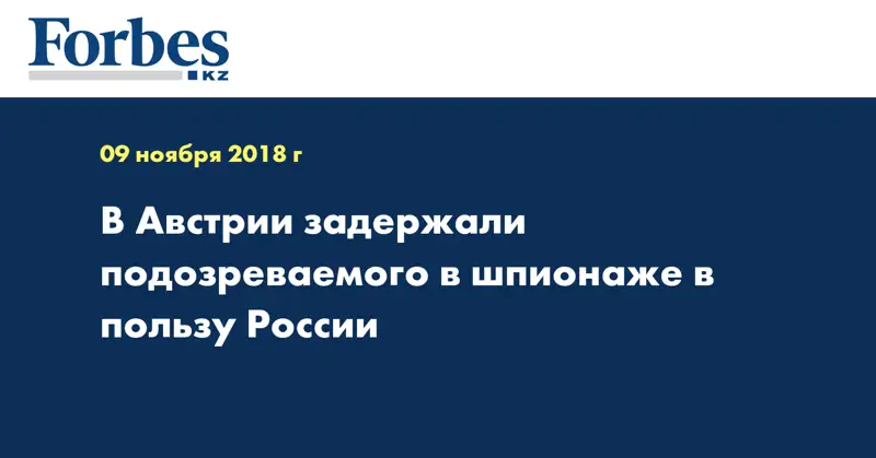 В Австрии задержали подозреваемого в шпионаже в пользу России