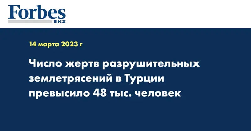 Число жертв разрушительных землетрясений в Турции превысило 48 тыс. человек