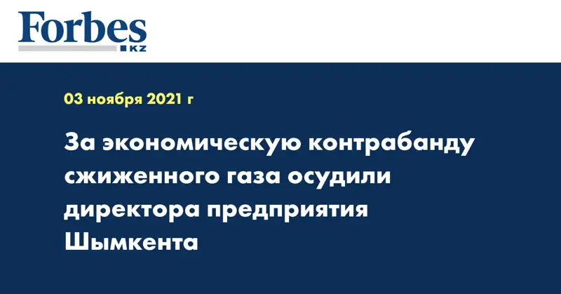 За экономическую контрабанду сжиженного газа осудили директора предприятия Шымкента