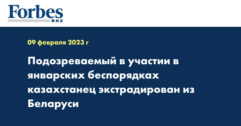 Подозреваемый в участии в январских беспорядках казахстанец экстрадирован из Беларуси