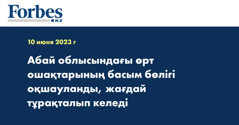 Абай облысындағы өрт ошақтарының басым бөлігі оқшауланды, жағдай тұрақталып келеді