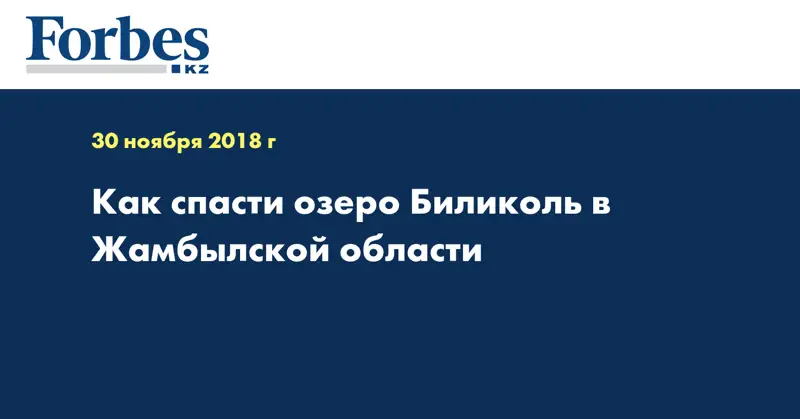 Как спасти озеро Биликоль в Жамбылской области