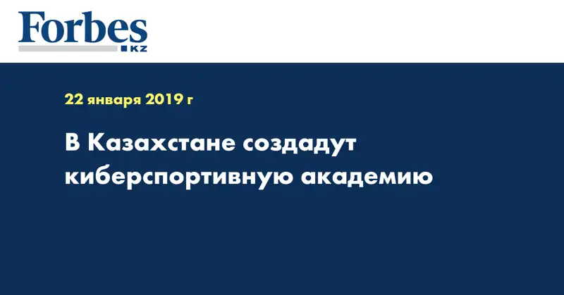 В Казахстане создадут киберспортивную академию