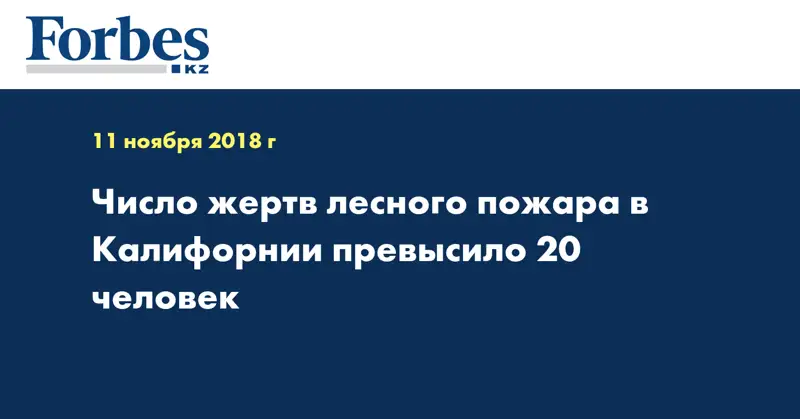 Число жертв лесного пожара в Калифорнии превысило 20 человек