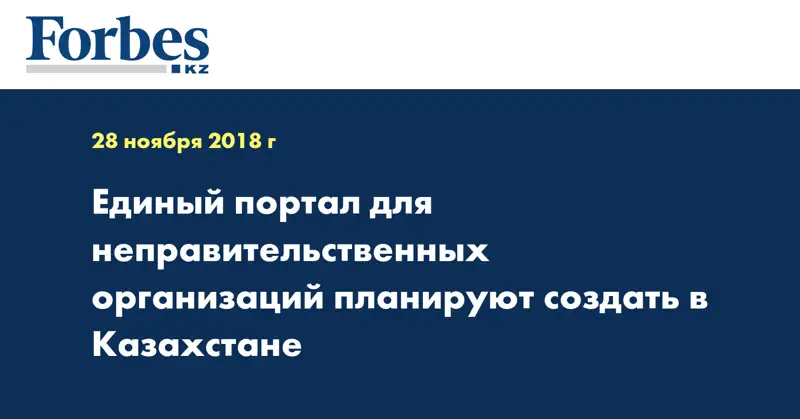 Единый портал для неправительственных организаций планируют создать в Казахстане