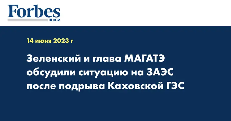 Зеленский и глава МАГАТЭ обсудили ситуацию на ЗАЭС после подрыва Каховской ГЭС