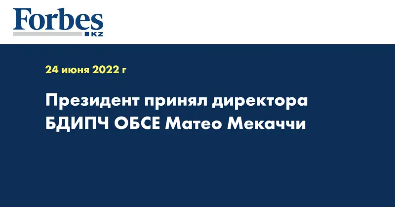 Президент принял директора БДИПЧ ОБСЕ Матео Мекаччи