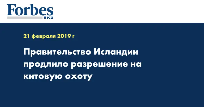 Правительство Исландии продлило разрешение на китовую охоту