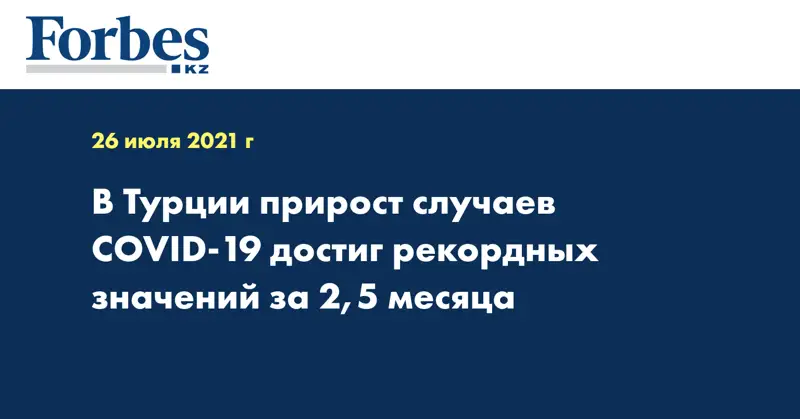 В Турции прирост случаев COVID-19 достиг рекордных значений за 2,5 месяца