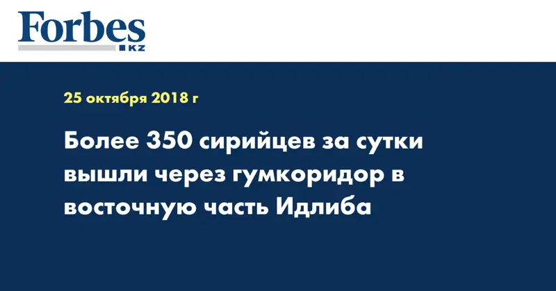 Более 350 сирийцев за сутки вышли через гумкоридор в восточную часть Идлиба