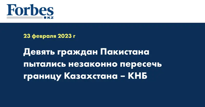 Девять граждан Пакистана пытались незаконно пересечь границу Казахстана – КНБ