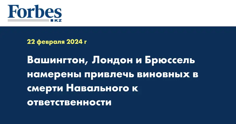 Вашингтон, Лондон и Брюссель намерены привлечь виновных в смерти Навального к ответственности